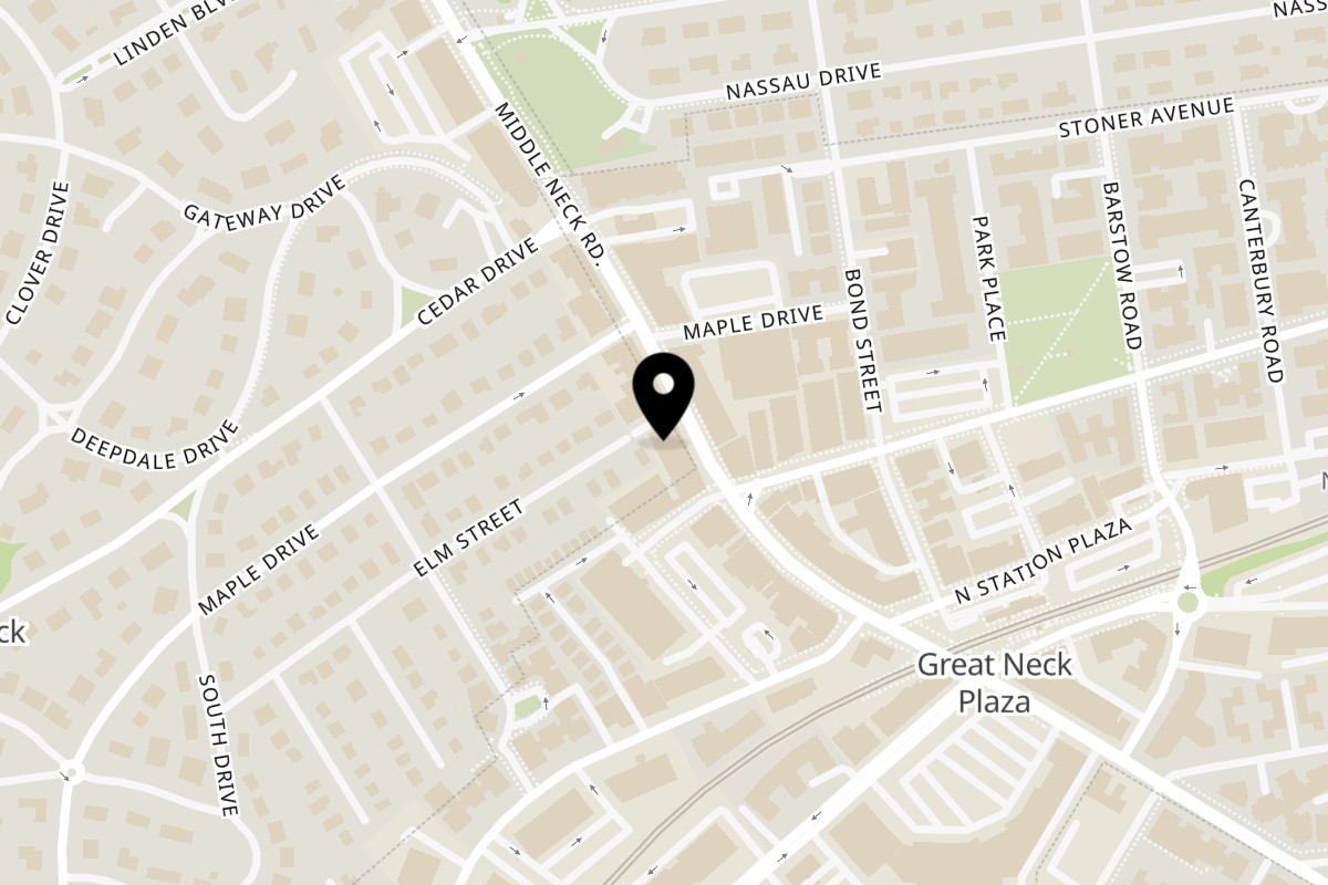 Map showing the location of Rothchilds Coffee & Kitchen on 76 Middle Neck Rd in Great Neck Plaza